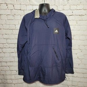 ADIDAS Mens Sweatshirt Pullover Jacket NEW Hooded Dark Blue Size Small Large